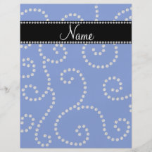 Personalized name blue diamond swirls full color flyer