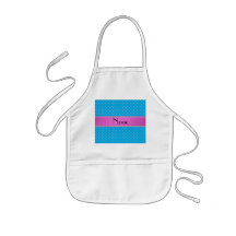 Personalized name blue diamonds aprons