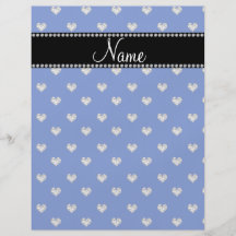 Personalized name blue heart diamonds flyer