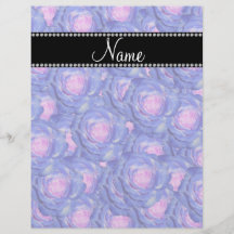 Personalized name Blue roses Flyers