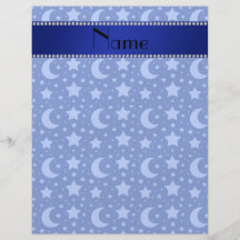 Personalized name blue stars and moons full color flyer