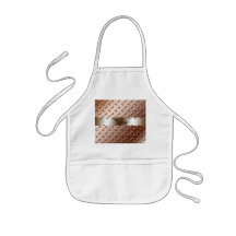 Personalized name brown diamond plate steel apron