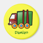 Personalized Name Cartoon Truck Fridge Magnets