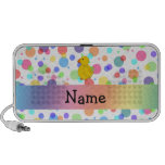 Personalized name chick rainbow polka dots mini speakers