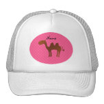 Personalized name cute camel pink polka dots hats