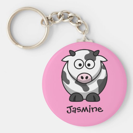 Personalized Name - Cute Cartoon Cow Key Chains