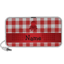 Personalized name cute octopus red checkers PC speakers