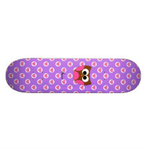 Personalized name cute owl custom skateboard