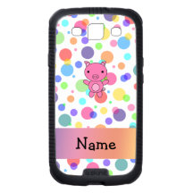 Personalized name cute pig rainbow stripes galaxy s3 covers