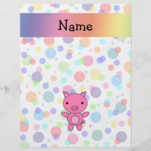 Personalized name cute pig rainbow stripes custom flyer