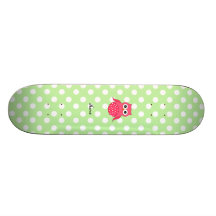 Personalized name cute pink owl custom skateboard