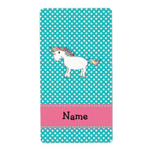Personalized name cute unicorn personalized shipping label