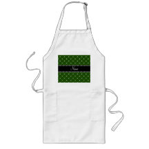 Personalized name Dark green diamonds Apron