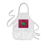 Personalized name dinosaur pink glitter apron
