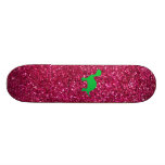 Personalized name dinosaur pink glitter custom skate board