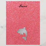 Personalized name dolphin pink glitter flyer