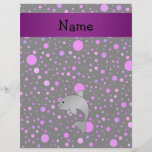 Personalized name dolphin purple polka dots flyer design