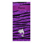 Personalized name dolphin purple zebra stripes custom rack cards