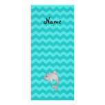 Personalized name dolphin turquoise chevrons rack cards