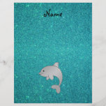 Personalized name dolphin turquoise glitter full color flyer