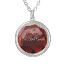 Personalized Name, Garnet, January Birthstone Custom Necklace