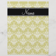 Personalized name gold yellow damask flyers