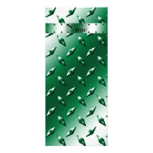 Personalized name green diamond plate steel rack card design