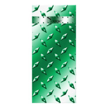 Personalized name green diamond plate steel personalized rack card