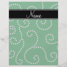 Personalized name green diamond swirls custom flyer
