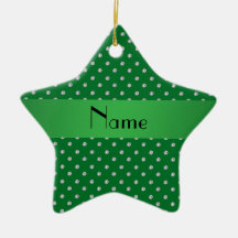 Personalized name green diamonds ornament