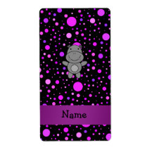 Personalized name hippo purple polka dots personalized shipping labels