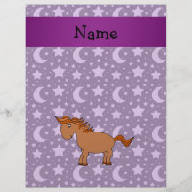Personalized name horse purple stars and moons personalized flyer