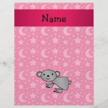 Personalized name koala pink stars and moons personalized flyer