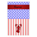 Personalized name lobster patriotic customized stationery