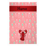 Personalized name lobster red snowmen stationery