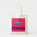 Personalized name manatee pink butterflies canvas bags