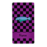 Personalized name manatee purple checkers personalized shipping labels