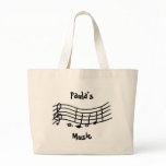 Personalized Name, music notes on scale, bag