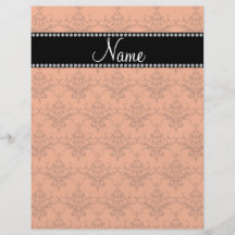 Personalized name Orange damask Flyers
