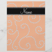 Personalized name orange diamond swirls full color flyer