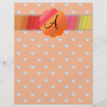 Personalized name orange diamonds hearts custom flyer