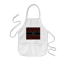 Personalized name orange glitter damask apron