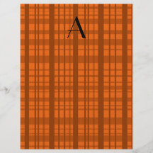 Personalized name orange plaid pattern flyer