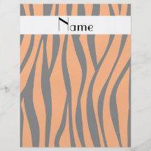 Personalized name orange zebra stripes personalized flyer