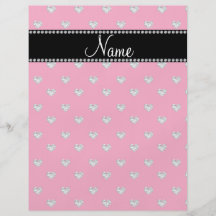 Personalized name pink diamond hearts personalized flyer