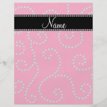 Personalized name pink diamond swirls flyer