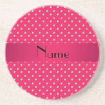 Personalized name pink diamonds drink coasters