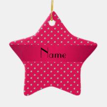 Personalized name pink diamonds christmas ornaments