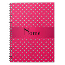 Personalized name pink diamonds spiral note book