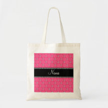 Personalized name Pink diamonds Tote Bags